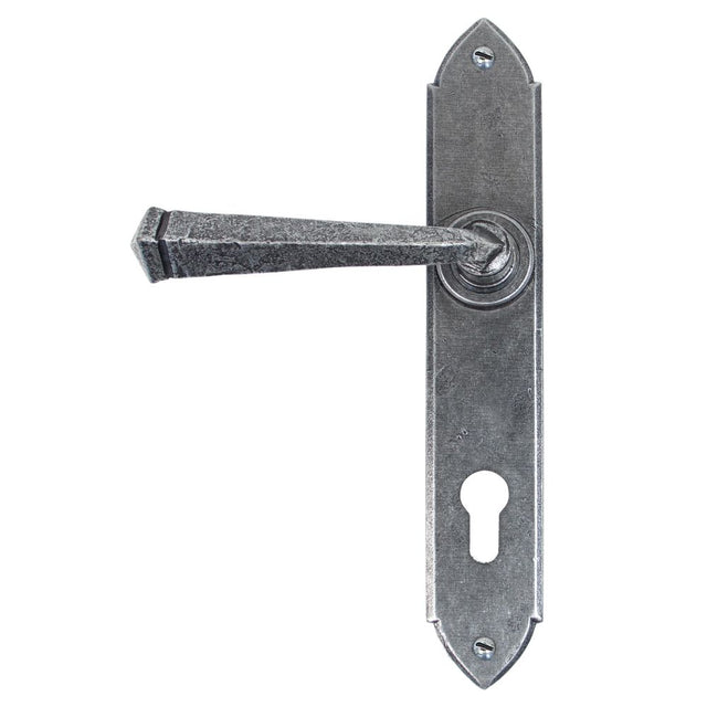 This is an image showing From The Anvil - Pewter Gothic Lever Espag. Lock Set available from trade door handles, quick delivery and discounted prices