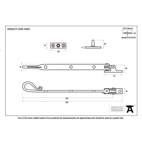 This is an image showing From The Anvil - Pewter 8" Shepherd's Crook Stay available from trade door handles, quick delivery and discounted prices