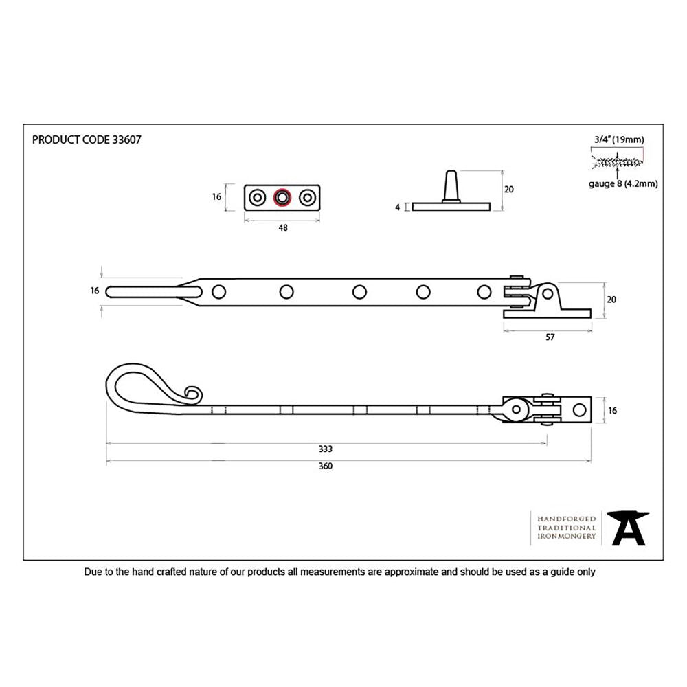 This is an image showing From The Anvil - Pewter 12" Shepherd's Crook Stay available from trade door handles, quick delivery and discounted prices