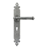 This is an image showing From The Anvil - Pewter Tudor Lever Lock Set available from trade door handles, quick delivery and discounted prices