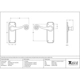 This is an image showing From The Anvil - Pewter Monkeytail Lever Latch Set available from trade door handles, quick delivery and discounted prices