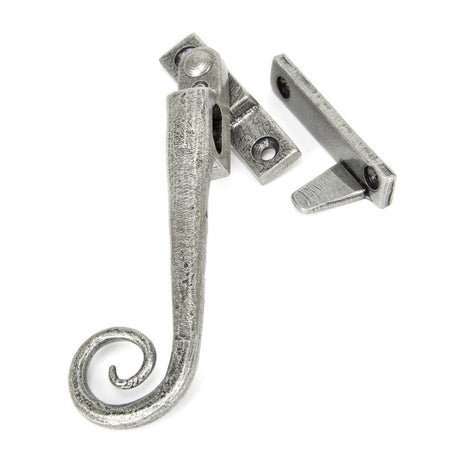 This is an image showing From The Anvil - Pewter Locking Night-Vent Monkeytail Fastener - LH available from trade door handles, quick delivery and discounted prices