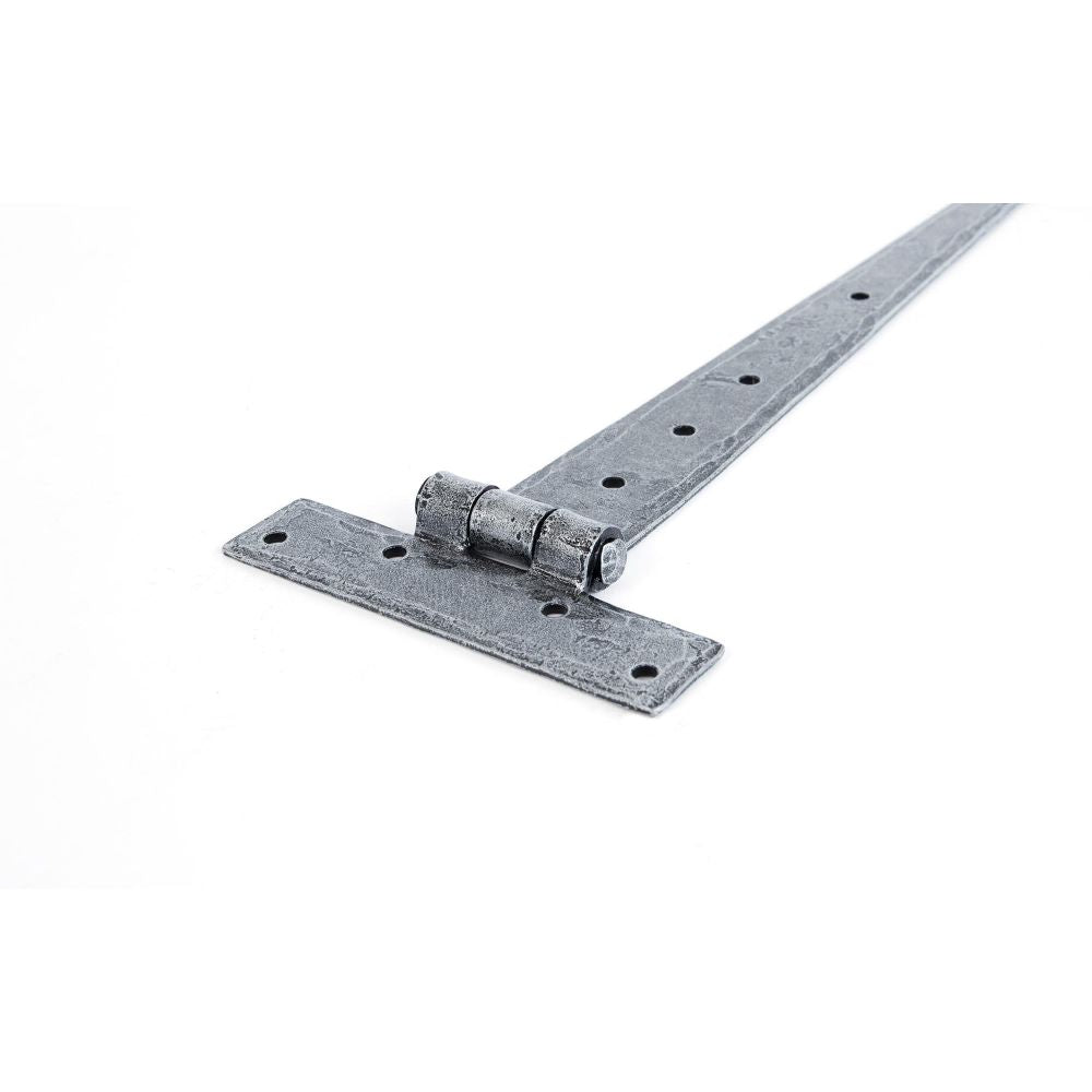 This is an image showing From The Anvil - Pewter 12" Penny End T Hinge (pair) available from trade door handles, quick delivery and discounted prices