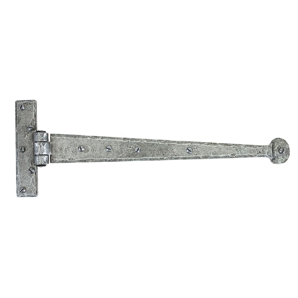 This is an image showing From The Anvil - Pewter 15" Penny End T Hinge (pair) available from trade door handles, quick delivery and discounted prices