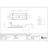 This is an image showing From The Anvil - Pewter 4" Cranked Door Bolt available from trade door handles, quick delivery and discounted prices