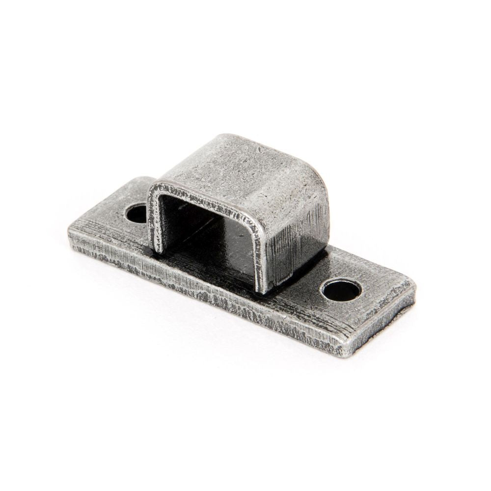 This is an image showing From The Anvil - Pewter Receiver Bridge For 6" Straight Bolt available from trade door handles, quick delivery and discounted prices