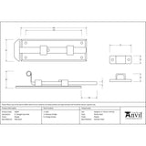 This is an image showing From The Anvil - Pewter 6" Straight Door Bolt available from trade door handles, quick delivery and discounted prices