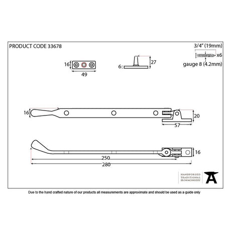 This is an image showing From The Anvil - Pewter 10" Peardrop Stay available from trade door handles, quick delivery and discounted prices