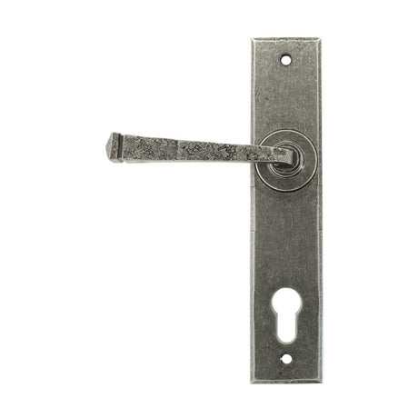 This is an image showing From The Anvil - Pewter Avon Lever Espag. Lock Set available from trade door handles, quick delivery and discounted prices