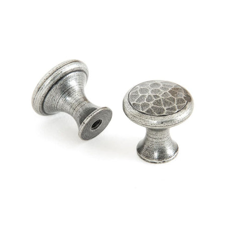 This is an image showing From The Anvil - Pewter Hammered Cabinet Knob - Small available from trade door handles, quick delivery and discounted prices