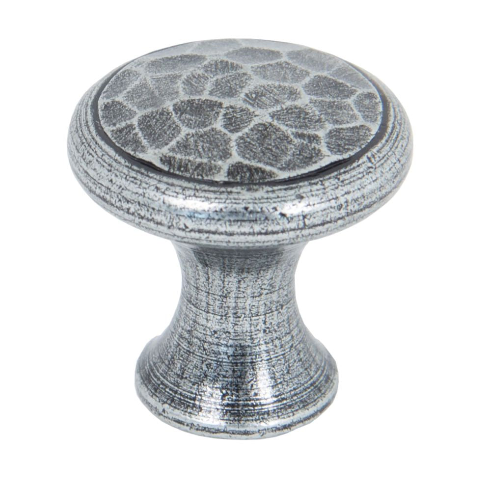 This is an image showing From The Anvil - Pewter Hammered Cabinet Knob - Small available from trade door handles, quick delivery and discounted prices