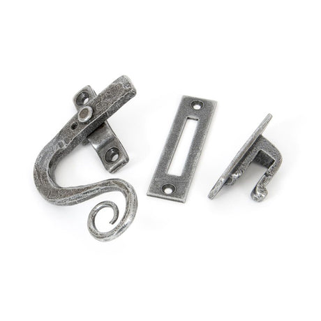 This is an image showing From The Anvil - Pewter Locking Monkeytail Fastener - LH available from trade door handles, quick delivery and discounted prices