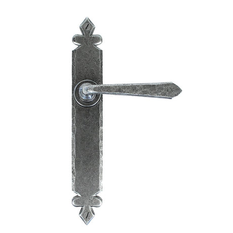 This is an image showing From The Anvil - Pewter Cromwell Lever Latch Set available from trade door handles, quick delivery and discounted prices