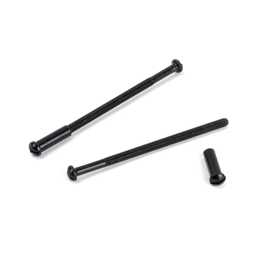 This is an image showing From The Anvil - Black 5mm Male & Female Screws (2) available from trade door handles, quick delivery and discounted prices