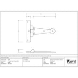 This is an image showing From The Anvil - Pewter 4" Arrow Head T Hinge (pair) available from trade door handles, quick delivery and discounted prices