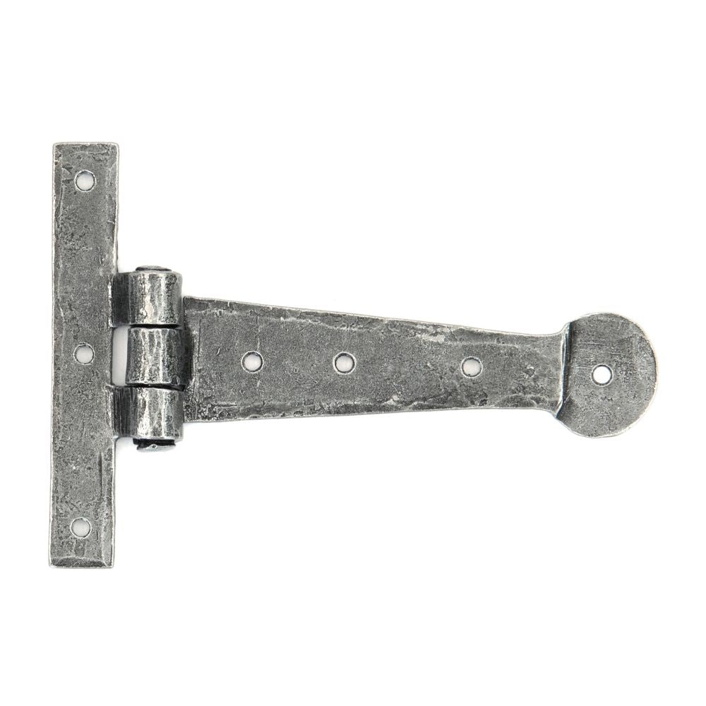This is an image showing From The Anvil - Pewter 6" Penny End T Hinge (pair) available from trade door handles, quick delivery and discounted prices