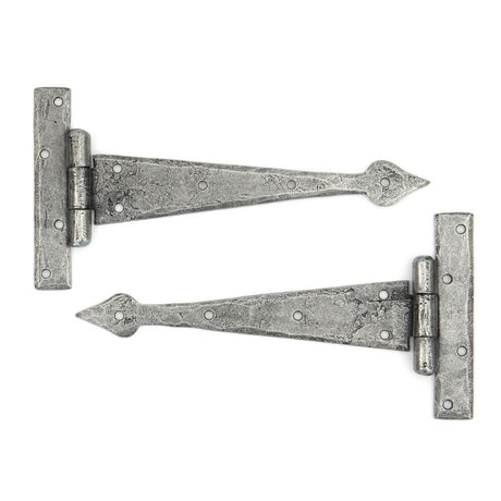 This is an image showing From The Anvil - Pewter 9" Arrow Head T Hinge (pair) available from trade door handles, quick delivery and discounted prices