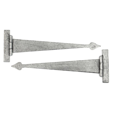 This is an image showing From The Anvil - Pewter 15" Arrow Head T Hinge (pair) available from trade door handles, quick delivery and discounted prices