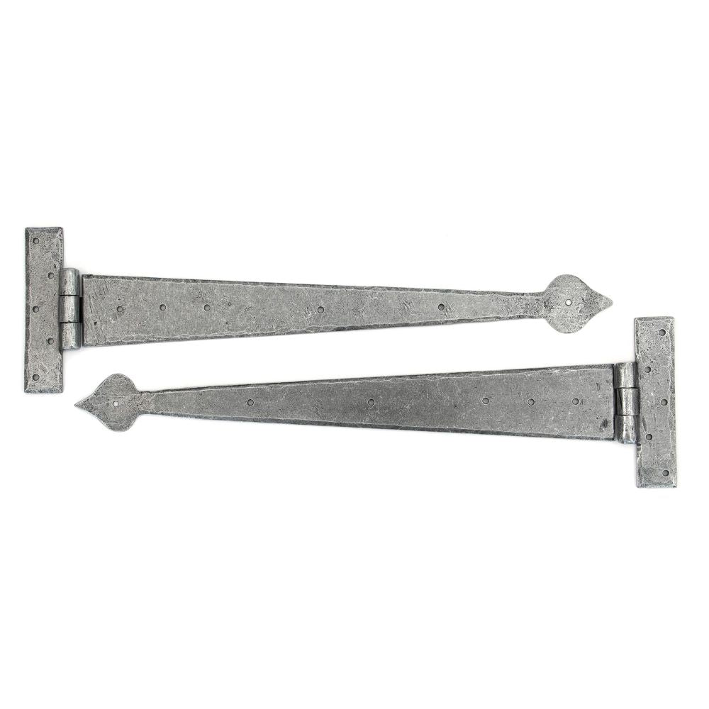 This is an image showing From The Anvil - Pewter 22" Arrow Head T Hinge (pair) available from trade door handles, quick delivery and discounted prices