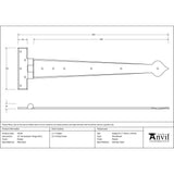 This is an image showing From The Anvil - Pewter 22" Arrow Head T Hinge (pair) available from trade door handles, quick delivery and discounted prices