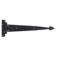 This is an image showing From The Anvil - Black 15" Arrow Head T Hinge (pair) available from trade door handles, quick delivery and discounted prices