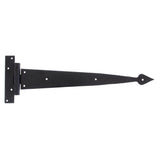 This is an image showing From The Anvil - Black 15" Arrow Head T Hinge (pair) available from trade door handles, quick delivery and discounted prices