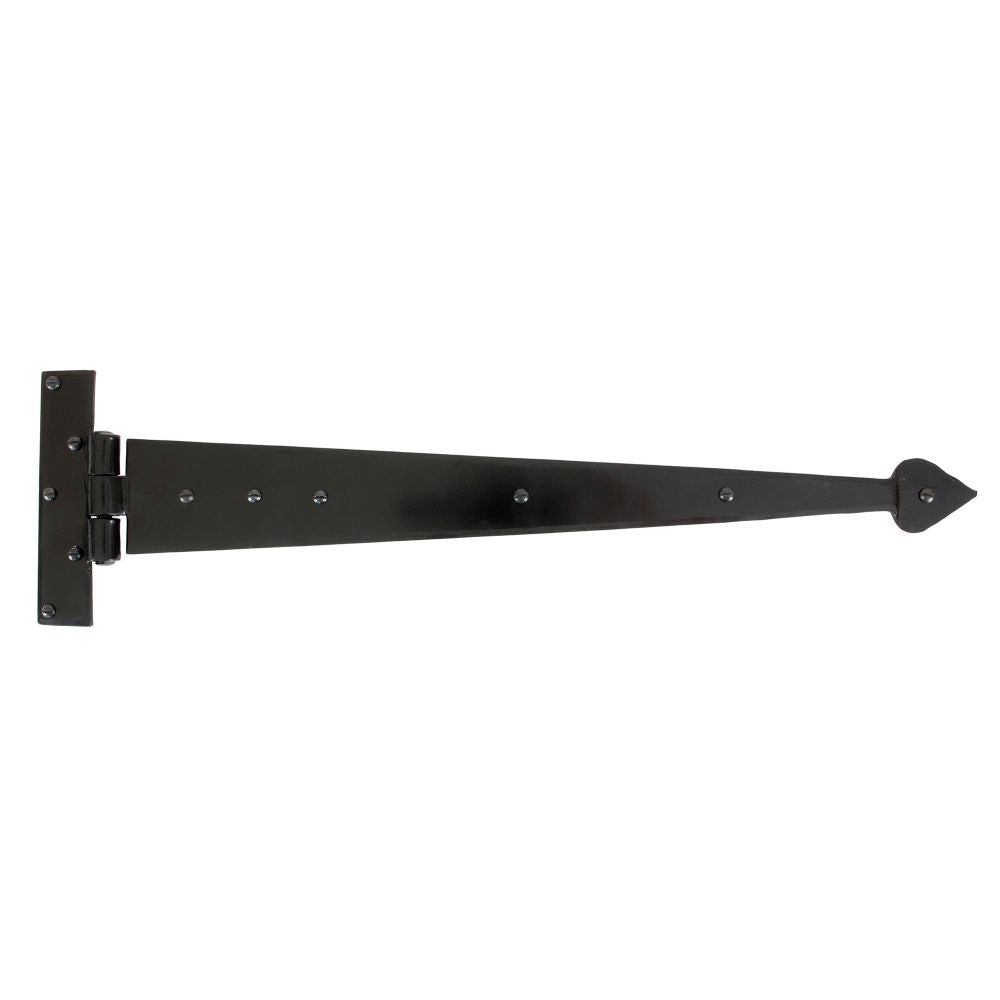 This is an image showing From The Anvil - Black 22" Arrow Head T Hinge (pair) available from trade door handles, quick delivery and discounted prices