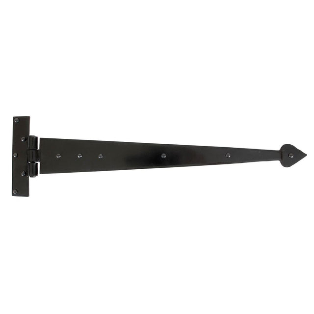This is an image showing From The Anvil - Black 22" Arrow Head T Hinge (pair) available from trade door handles, quick delivery and discounted prices