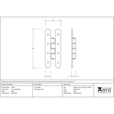 This is an image showing From The Anvil - Black 4" H Hinge (pair) available from trade door handles, quick delivery and discounted prices