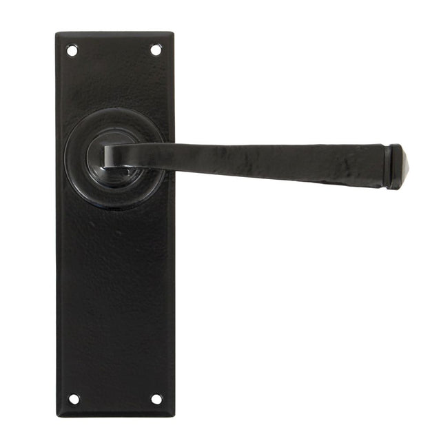 This is an image showing From The Anvil - Black Avon Lever Latch Set available from trade door handles, quick delivery and discounted prices