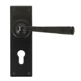 This is an image showing From The Anvil - Black Avon Lever Euro Lock Set available from trade door handles, quick delivery and discounted prices