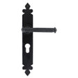 This is an image showing From The Anvil - Black Tudor Lever Euro Lock Set available from trade door handles, quick delivery and discounted prices