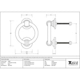 This is an image showing From The Anvil - Black 4" Ring Door Knocker available from trade door handles, quick delivery and discounted prices