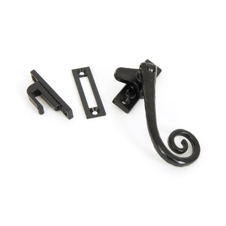 This is an image showing From The Anvil - Black Locking Deluxe Monkeytail Fastener - RH available from trade door handles, quick delivery and discounted prices