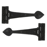 This is an image showing From The Anvil - Black Textured  10 1/2" Cast T Hinge (pair) available from trade door handles, quick delivery and discounted prices