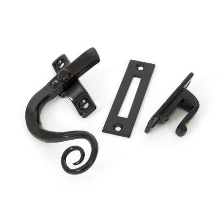 This is an image showing From The Anvil - Black Locking Monkeytail Fastener - LH available from trade door handles, quick delivery and discounted prices