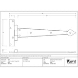 This is an image showing From The Anvil - Black 12" Arrow Head T Hinge (pair) available from trade door handles, quick delivery and discounted prices