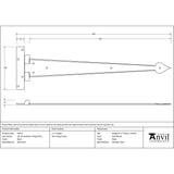 This is an image showing From The Anvil - Black 18" Arrow Head T Hinge (pair) available from trade door handles, quick delivery and discounted prices