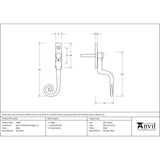 High quality image of From The Anvil - Black 16mm Monkeytail Espag - LH | Sku. 33984 | Trade Door Handles, Kendal.
