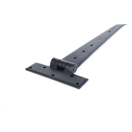 This is an image showing From The Anvil - Black 12" Penny End T Hinge (pair) available from trade door handles, quick delivery and discounted prices