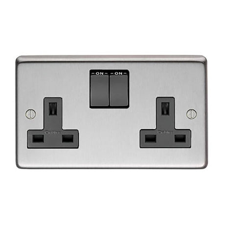 This is an image showing From The Anvil - SSS Double 13 Amp Switched Socket available from trade door handles, quick delivery and discounted prices