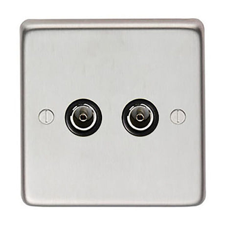 This is an image showing From The Anvil - SSS Double TV Socket available from trade door handles, quick delivery and discounted prices