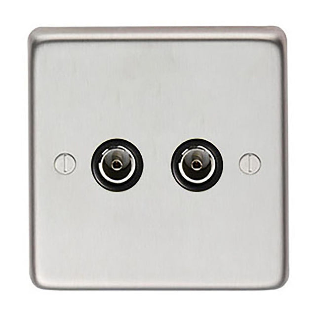 This is an image showing From The Anvil - SSS Double TV Socket available from trade door handles, quick delivery and discounted prices