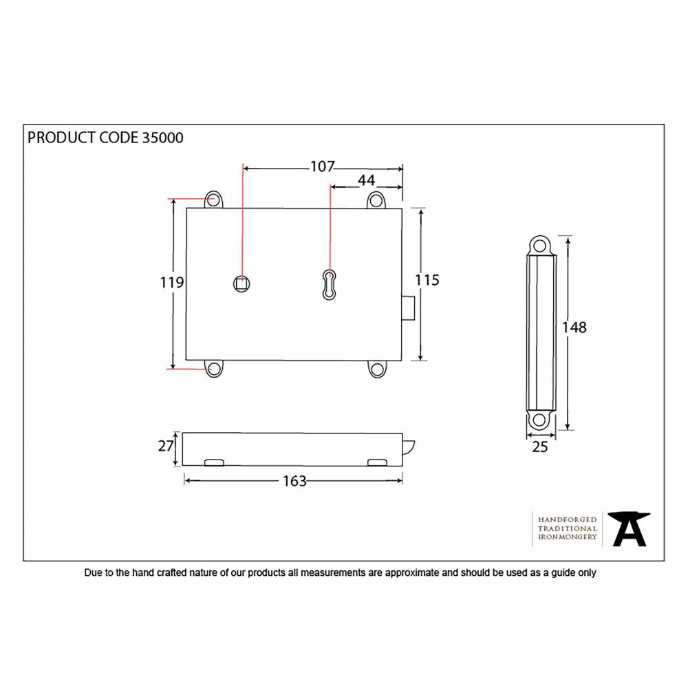 This is an image showing From The Anvil - Polished Brass Rim Lock & Cover available from trade door handles, quick delivery and discounted prices