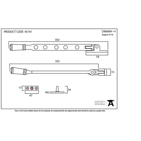 This is an image showing From The Anvil - Pewter 12" Regency Stay available from trade door handles, quick delivery and discounted prices