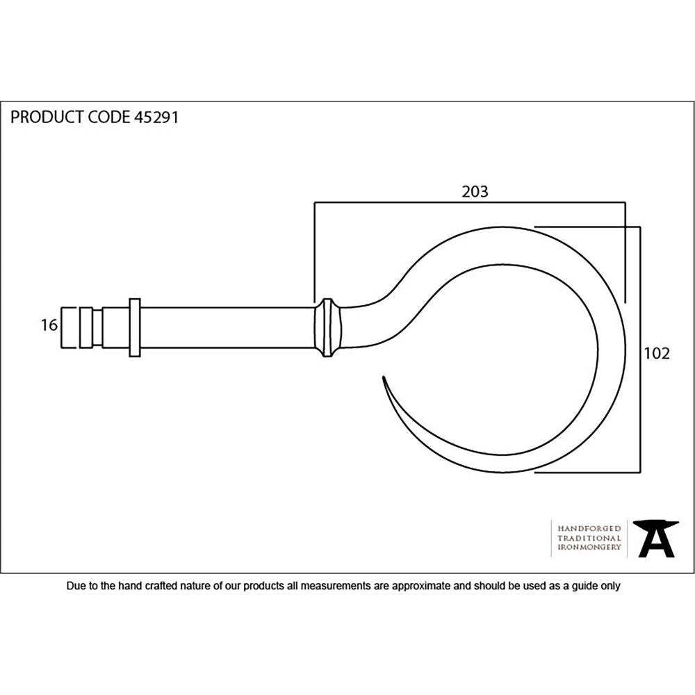 This is an image showing From The Anvil - Pewter Hook Curtain Finial (Pair) available from trade door handles, quick delivery and discounted prices