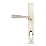 This is an image showing From The Anvil - Polished Nickel Hinton Slimline Lever Espag. Lock Set available from trade door handles, quick delivery and discounted prices