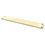 This is an image showing From The Anvil - Aged Brass 425mm Art Deco Fingerplate available from trade door handles, quick delivery and discounted prices