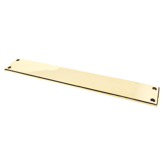 This is an image showing From The Anvil - Aged Brass 425mm Art Deco Fingerplate available from trade door handles, quick delivery and discounted prices