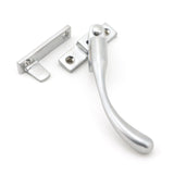 This is an image showing From The Anvil - Satin Chrome Night-Vent Locking Peardrop Fastener - RH available from trade door handles, quick delivery and discounted prices